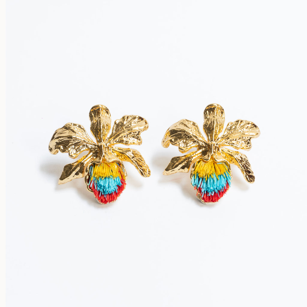 Aretes De Cattleya Mediano Selección Colombia