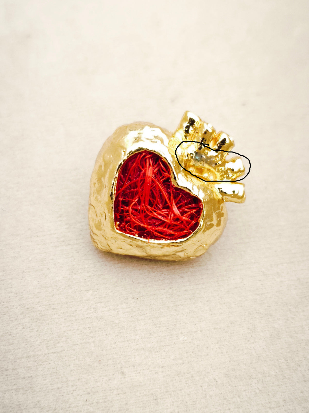 166 Broche Corazón Anatómico Tejido