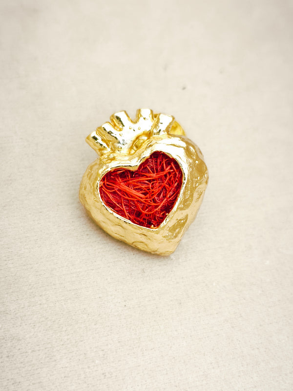 166 Broche Corazón Anatómico Tejido