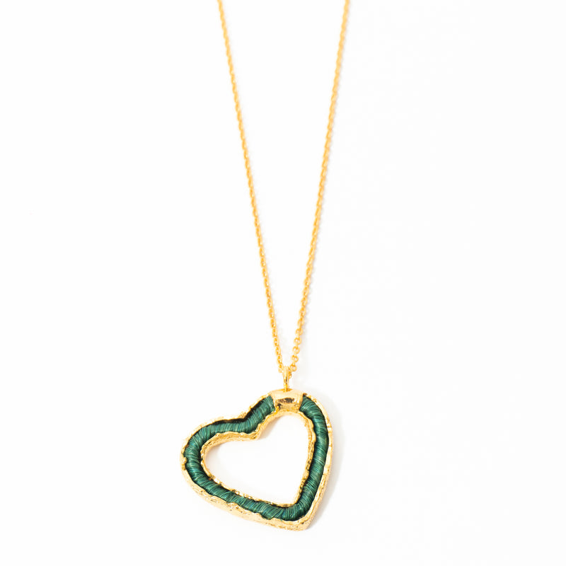 Cadena De Corazón Tejido Grande