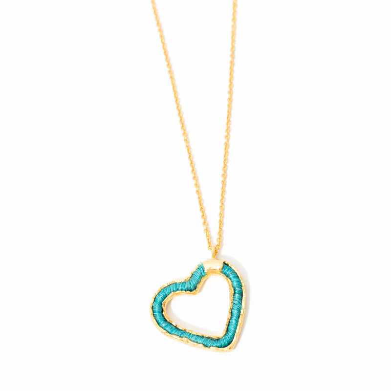 Cadena De Corazón Tejido Grande