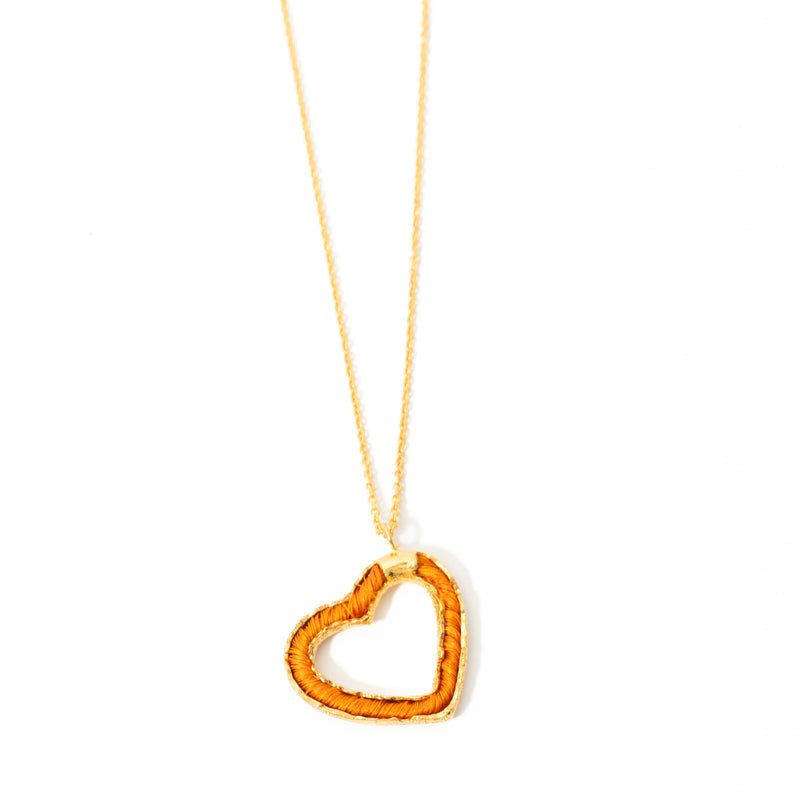 Cadena De Corazón Tejido Grande