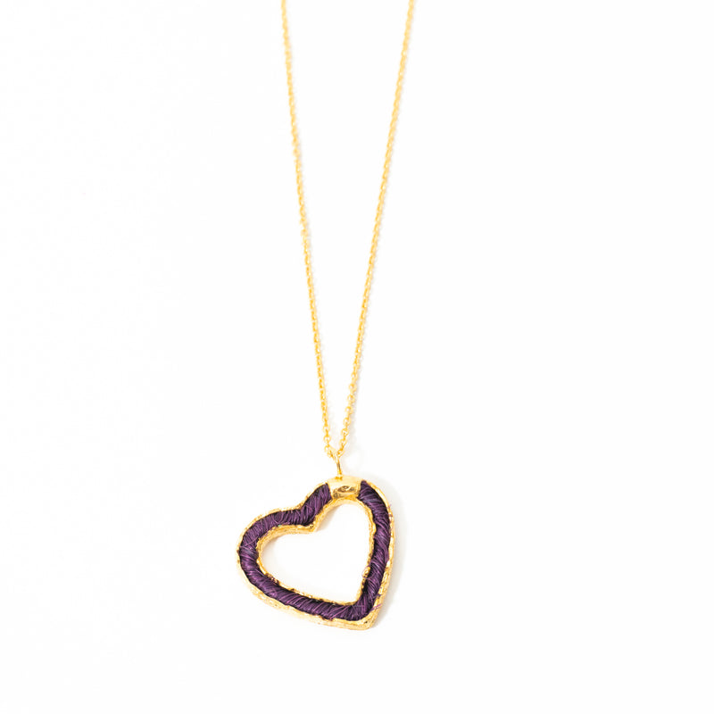 Cadena De Corazón Tejido Grande