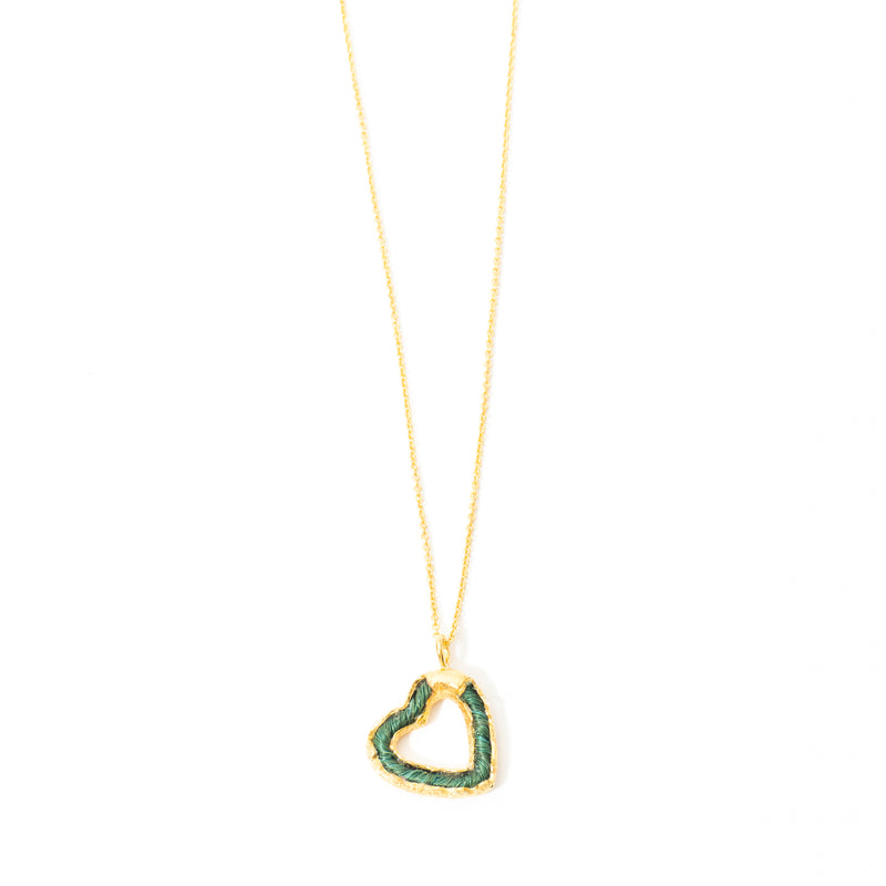 Cadena De Corazón Tejido Mediano
