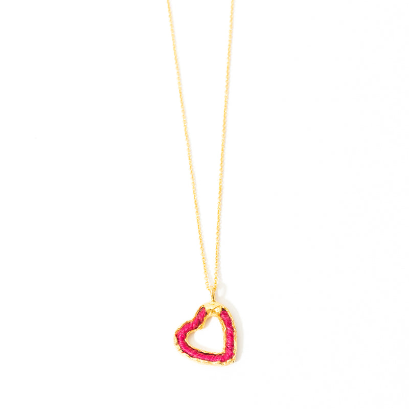 Cadena De Corazón Tejido Mediano