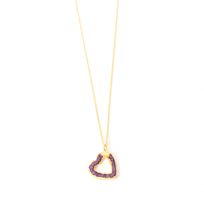 Cadena De Corazón Tejido Mediano