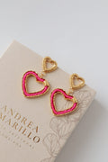 Aretes De Corazón Tejido X2