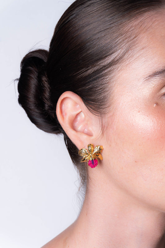 ARETES DE CATTLEYA MEDIANO