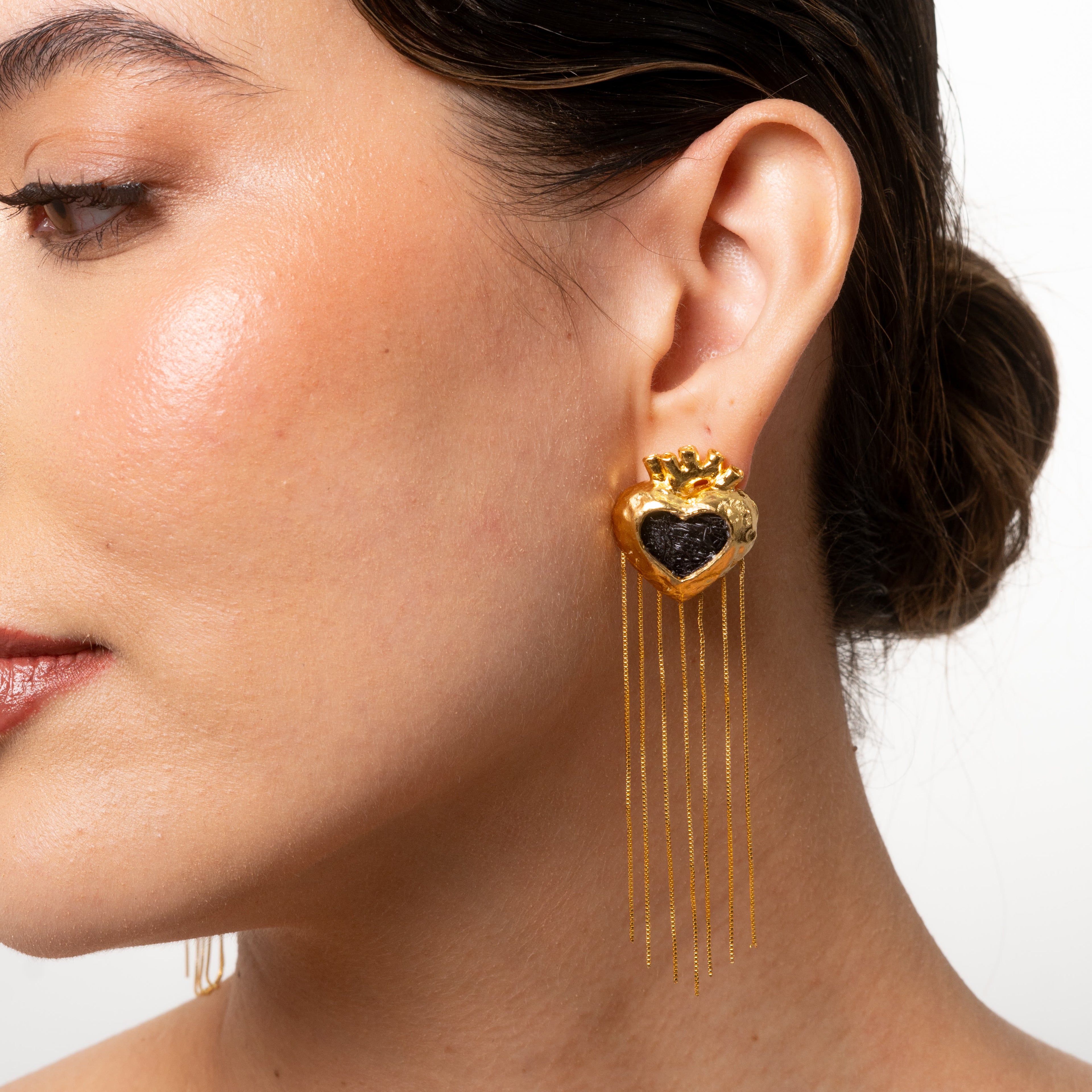 Aretes Corazón Anatómico Colgante