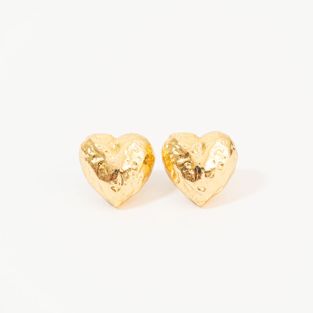 Aretes Corazón De Relieve