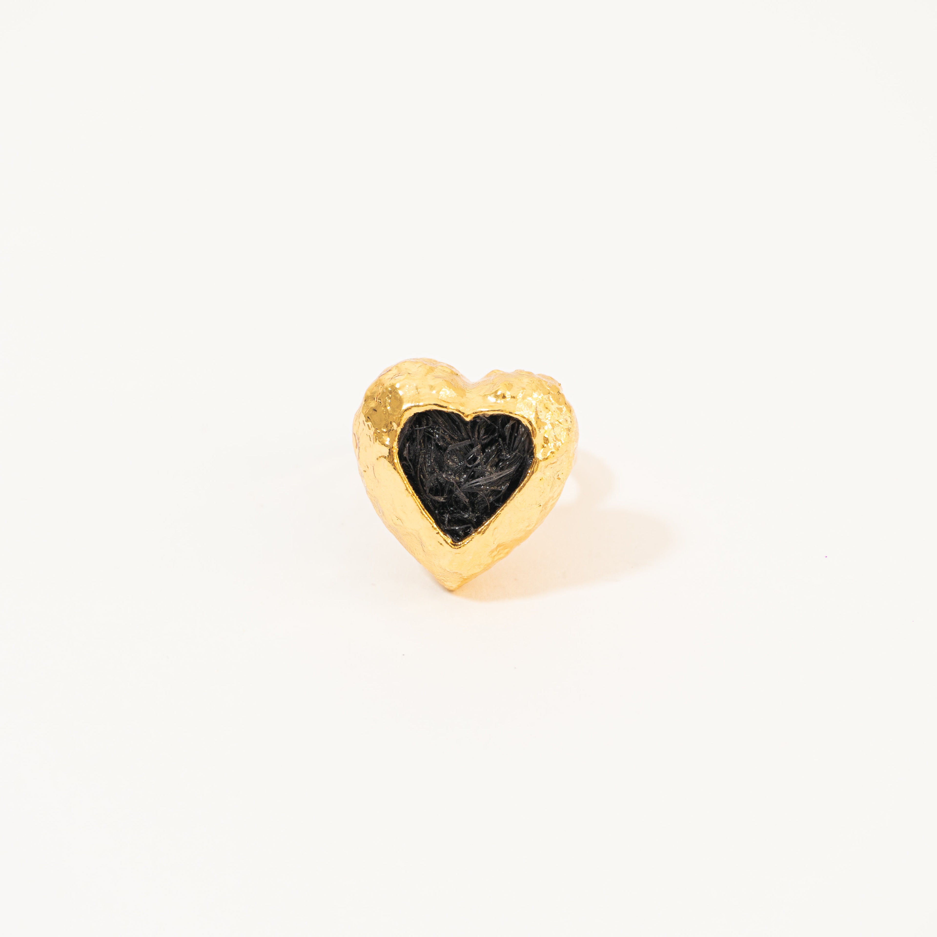 Anillo Corazón De Relieve Tejido