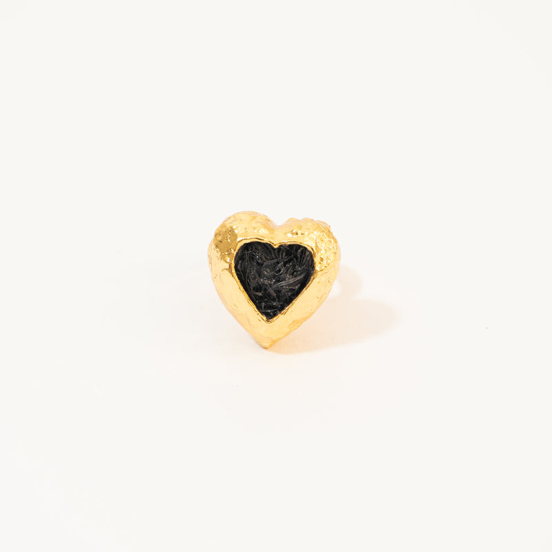 Anillo Corazón De Relieve Tejido