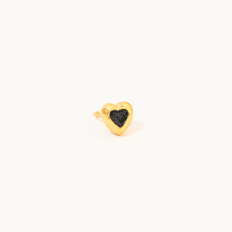 Ear Cuff Corazón De Relieve Tejido