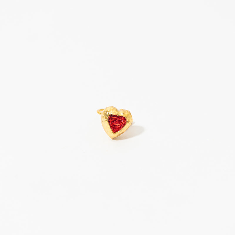 Ear Cuff Corazón De Relieve Tejido