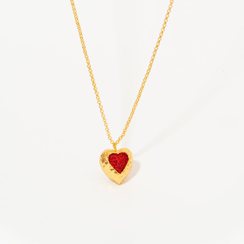 Cadena Corazón De Relieve